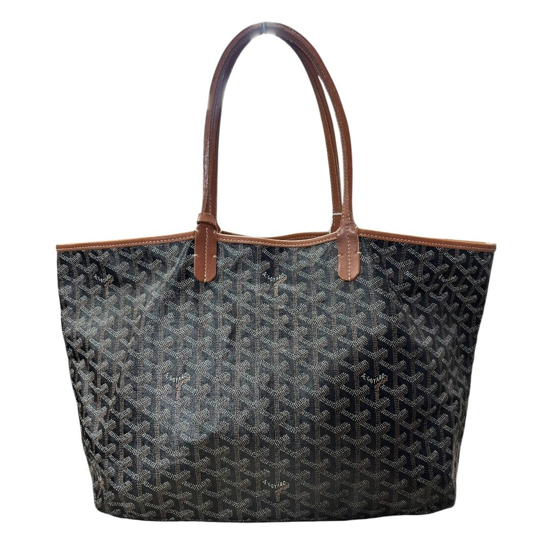 GOYARD Goyardine Canvas St. Louis PM Tote Black, Tan Silver Hardware | Authentic Pre-Owned Luxury