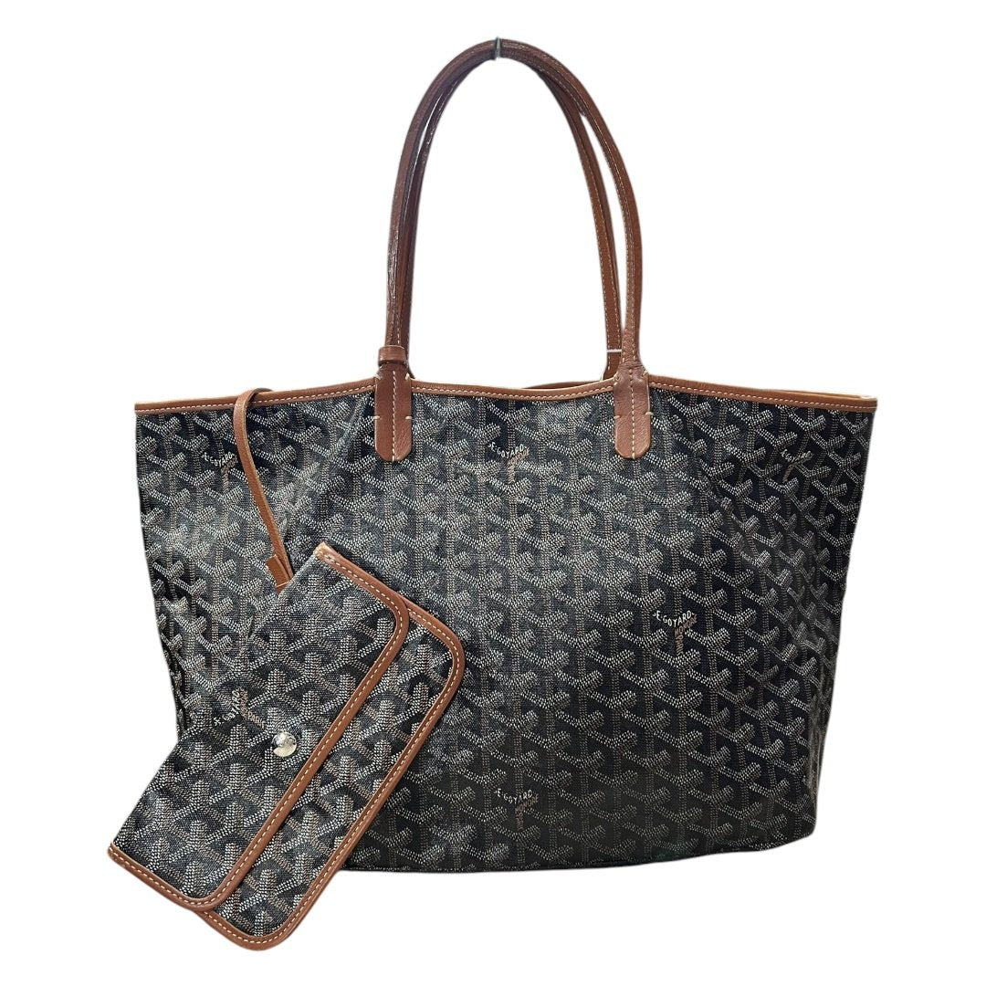 GOYARD Goyardine Canvas St. Louis PM Tote Black, Tan Silver Hardware | Authentic Pre-Owned Luxury
