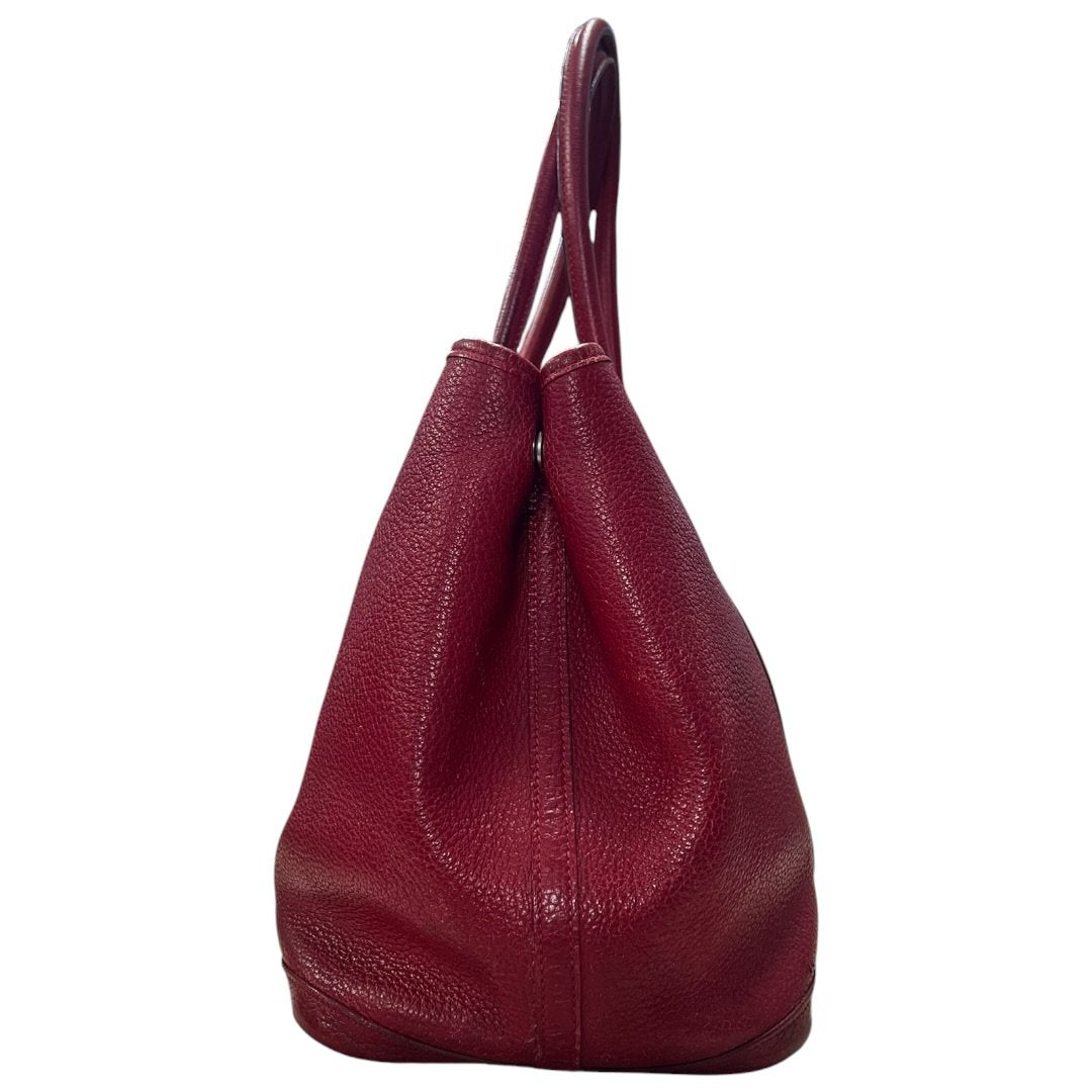 HERMES Negonda Garden Party Tote Red Silver Hardware | Authentic Pre-Owned Luxury