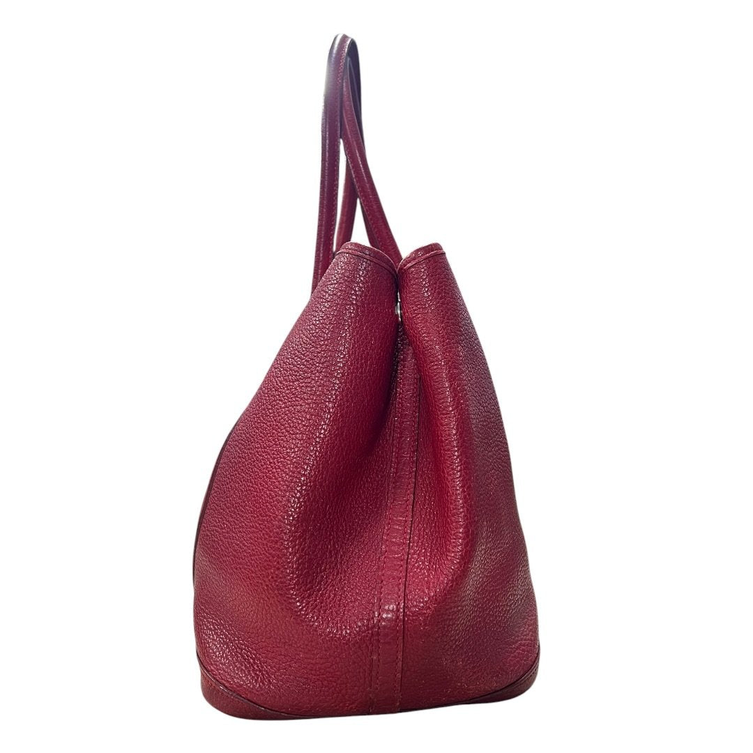 HERMES Negonda Garden Party Tote Red Silver Hardware | Authentic Pre-Owned Luxury