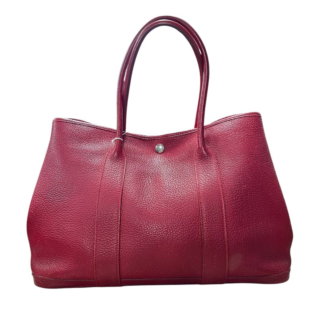 HERMES Negonda Garden Party Tote Red Silver Hardware | Authentic Pre-Owned Luxury
