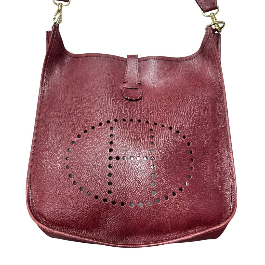 HERMES Clemence Evelyne III PM Shoulder Bag Burgundy Gold-tone Hardware | Authentic Pre-Owned Luxury