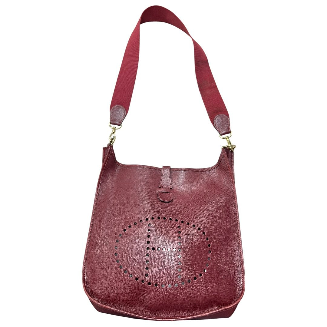 HERMES Clemence Evelyne III PM Shoulder Bag Burgundy Gold-tone Hardware | Authentic Pre-Owned Luxury