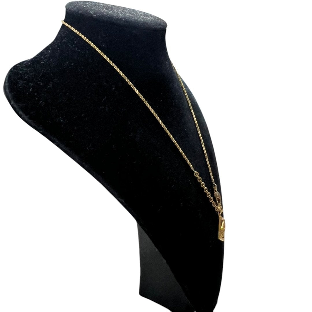 CHRISTIAN DIOR Metal, Rhinestone CD Logo Pendant Necklace N/A Gold Gold Hardware | Authentic Pre-Owned Luxury