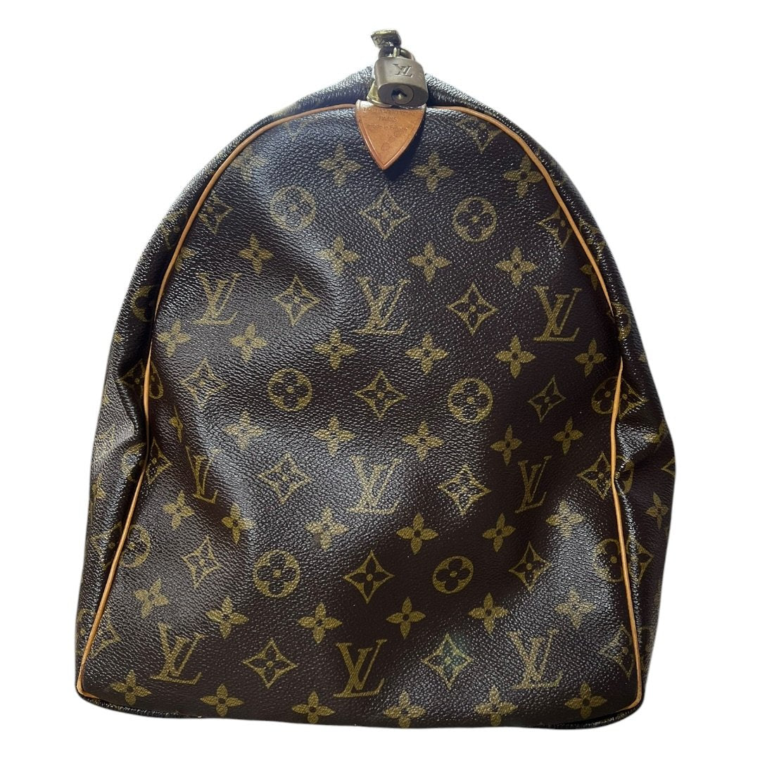 LOUIS VUITTON Monogram Canvas Keepall 50 Travel Bag Brown Gold Hardware | Authentic Pre-Owned Luxury
