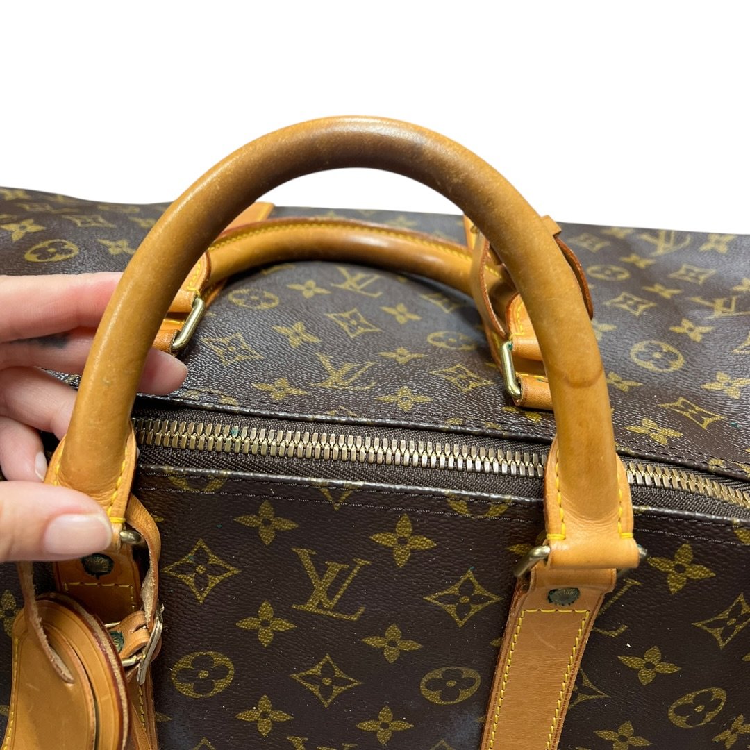 LOUIS VUITTON Monogram Canvas Keepall 50 Travel Bag Brown Gold Hardware | Authentic Pre-Owned Luxury