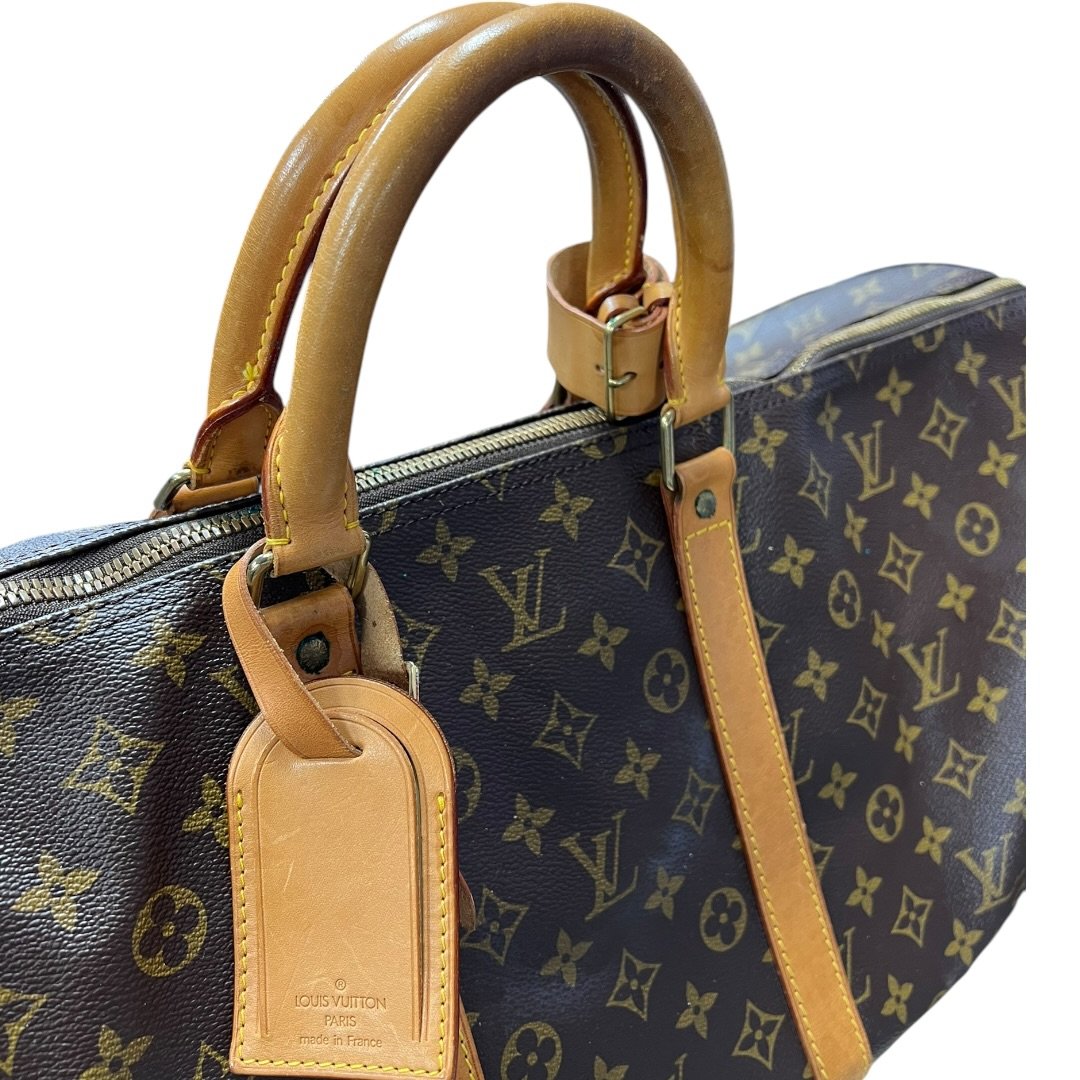 LOUIS VUITTON Monogram Canvas Keepall 50 Travel Bag Brown Gold Hardware | Authentic Pre-Owned Luxury