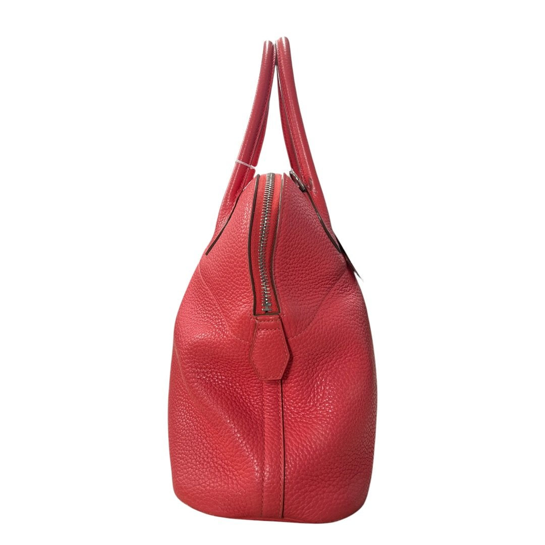 HERMES Clemence Bolide Handbag Red Silver Hardware | Authentic Pre-Owned Luxury