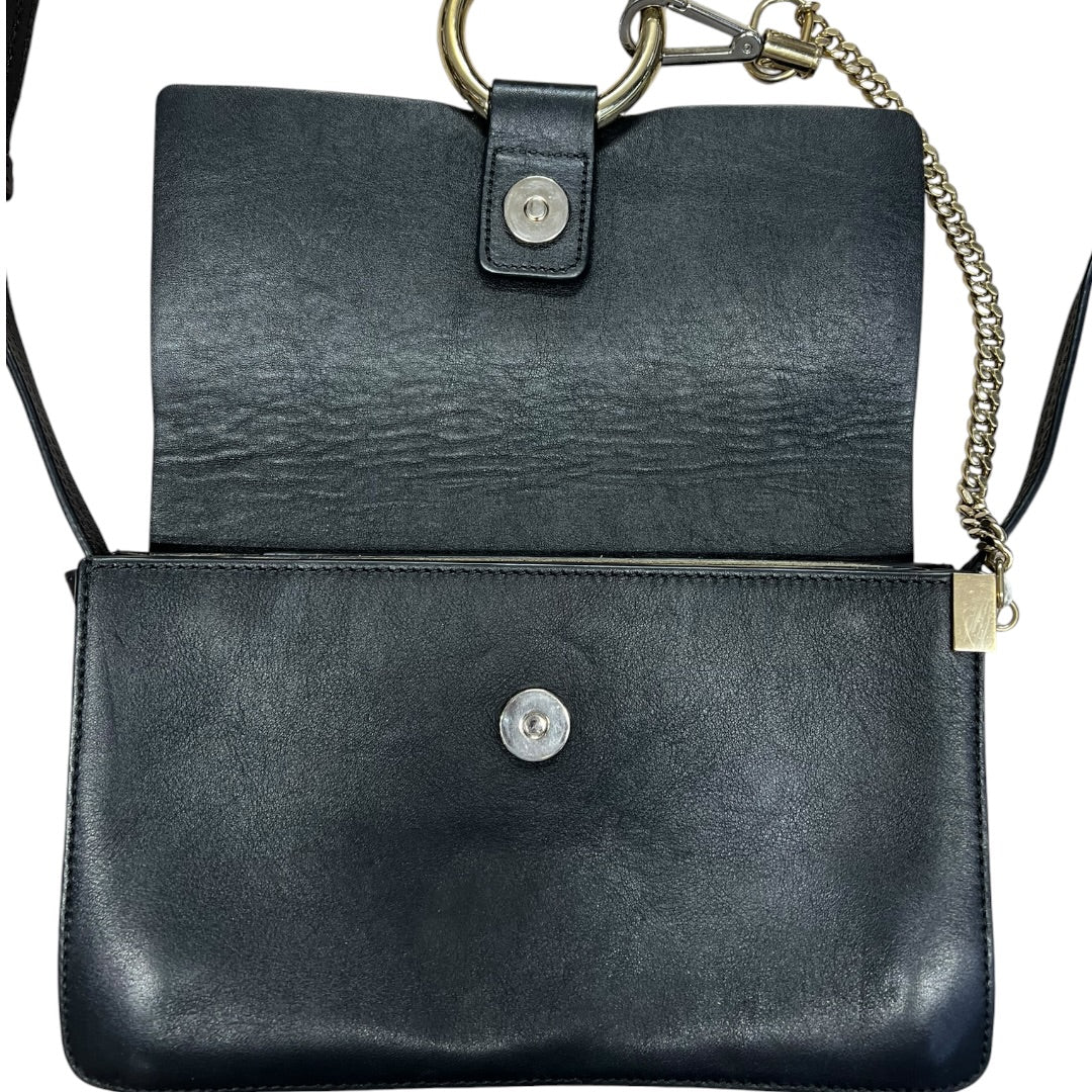 CHLOE Suede Calfskin Faye Shoulder Bag Black Gold Hardware | Authentic Pre-Owned Luxury