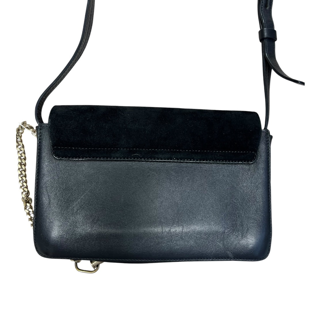 CHLOE Suede Calfskin Faye Shoulder Bag Black Gold Hardware | Authentic Pre-Owned Luxury