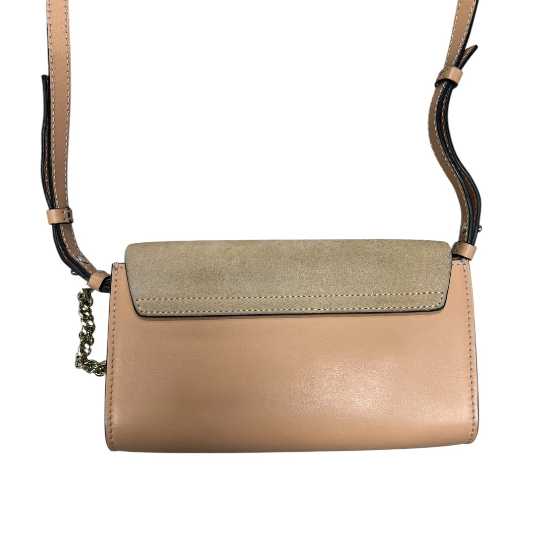 CHLOE Suede Calfskin Faye Shoulder Bag Pink Beige Gold Hardware | Authentic Pre-Owned Luxury