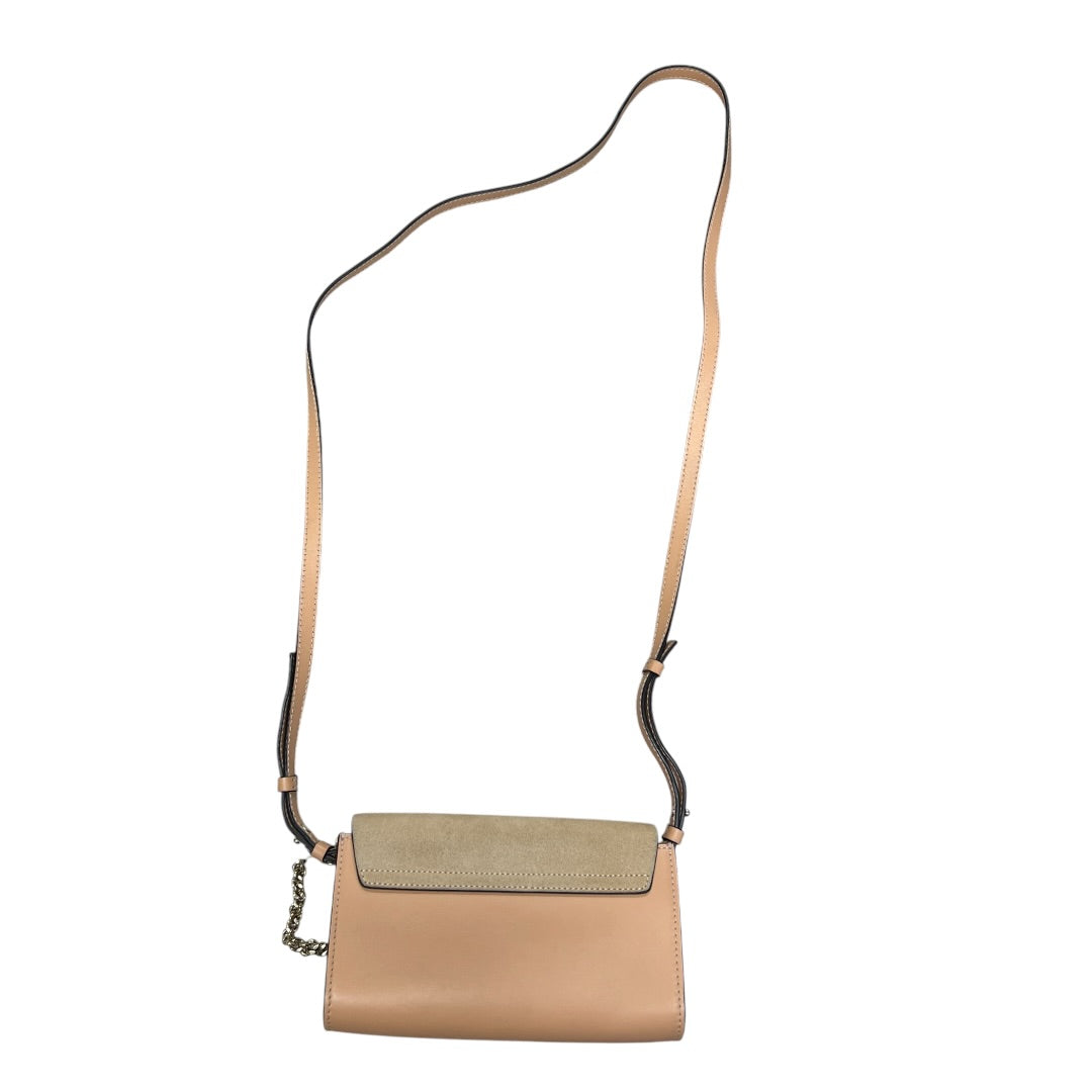 CHLOE Suede Calfskin Faye Shoulder Bag Pink Beige Gold Hardware | Authentic Pre-Owned Luxury