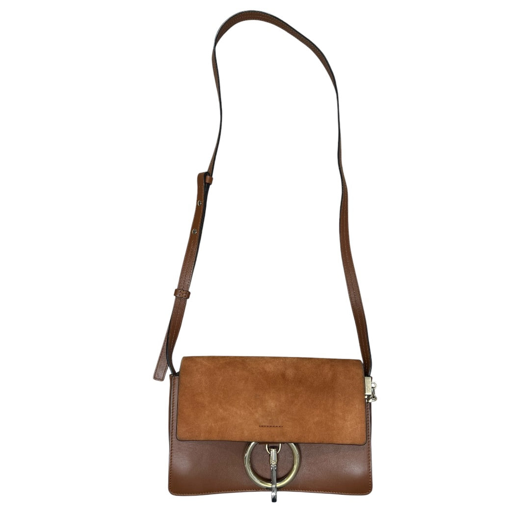 CHLOE Suede Calfskin Faye Shoulder Bag Brown Gold Hardware | Authentic Pre-Owned Luxury