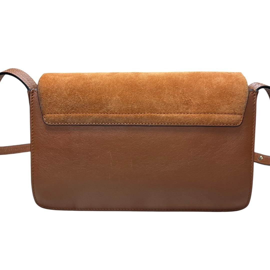 CHLOE Suede Calfskin Faye Shoulder Bag Brown Gold Hardware | Authentic Pre-Owned Luxury