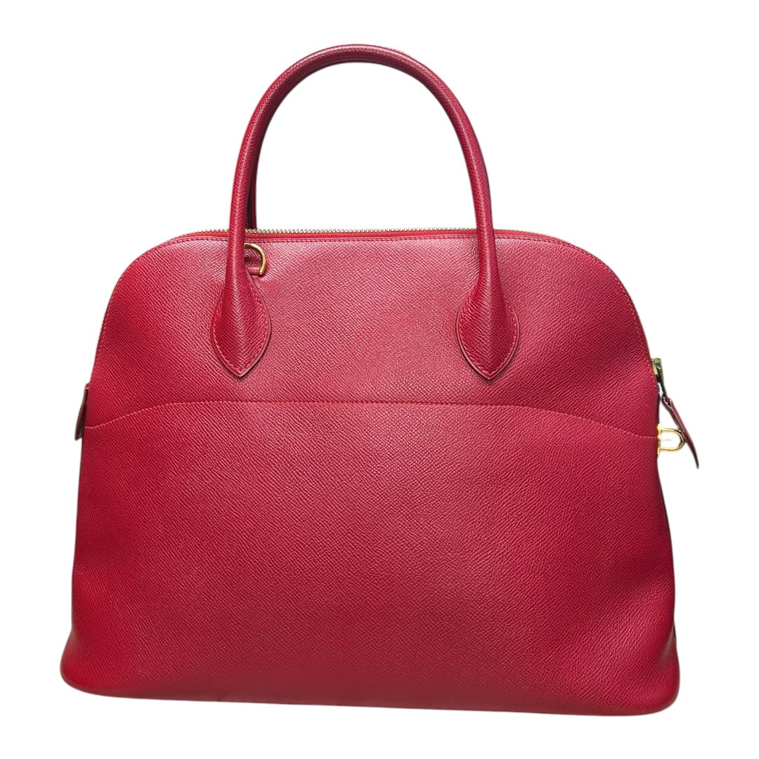 HERMES Courchevel Bolide Handbag Red Gold Hardware | Authentic Pre-Owned Luxury