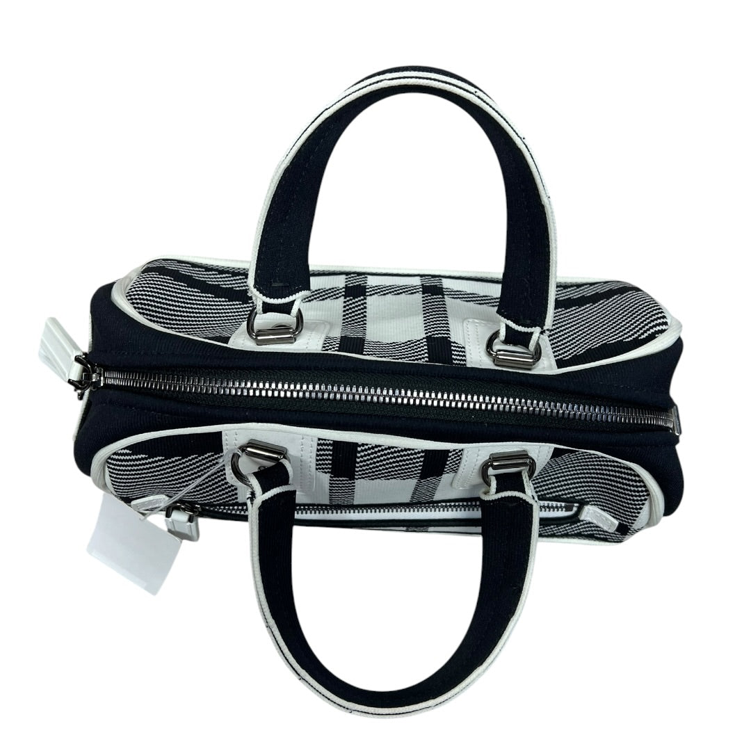 CHRISTIAN DIOR Check Jacquard Vibe Bowling Bag Black White Silver Hardware | Authentic Pre-Owned Luxury