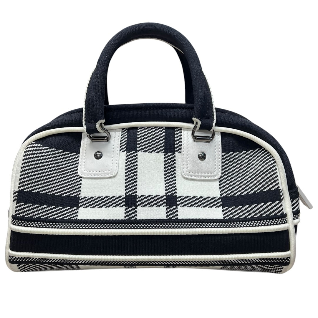 CHRISTIAN DIOR Check Jacquard Vibe Bowling Bag Black White Silver Hardware | Authentic Pre-Owned Luxury