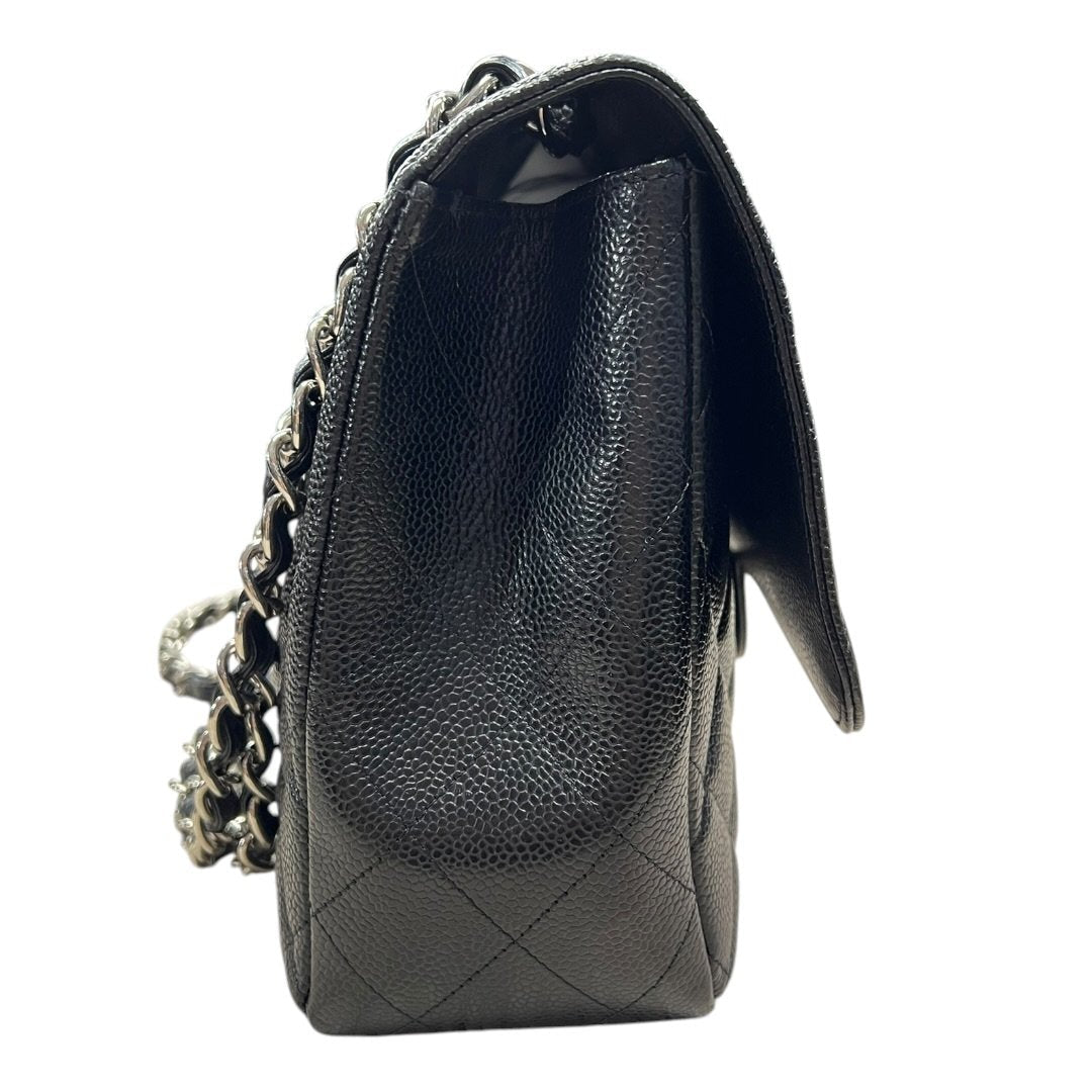 CHANEL Caviar Classic Flap Shoulder Bag Black Silver Hardware | Authentic Pre-Owned Luxury