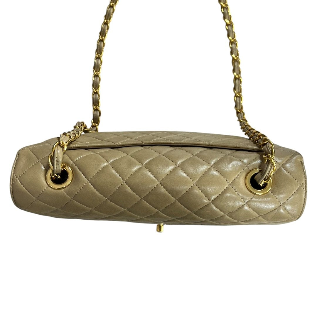CHANEL Lambskin Classic Flap Bag Shoulder Bag Beige Gold Hardware | Authentic Pre-Owned Luxury