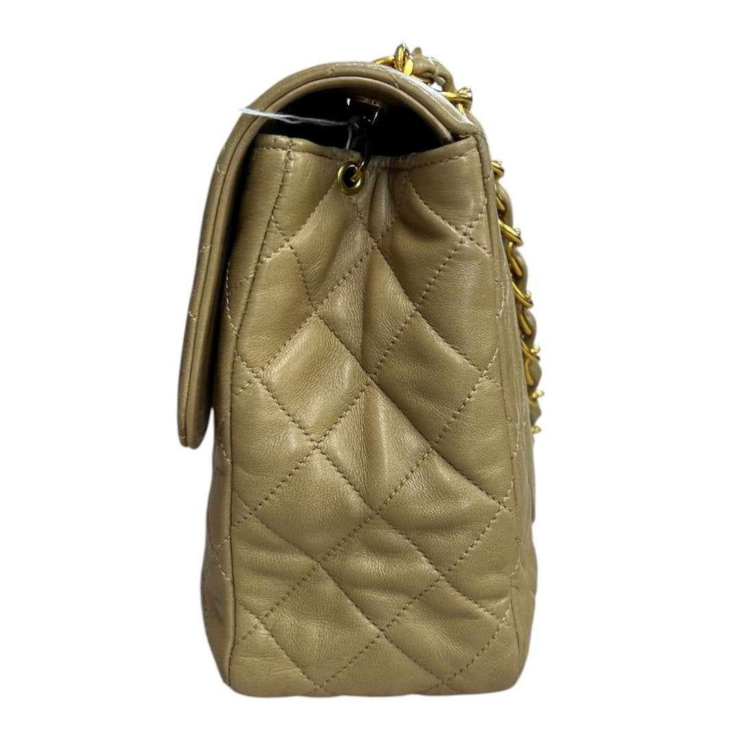 CHANEL Lambskin Classic Flap Bag Shoulder Bag Beige Gold Hardware | Authentic Pre-Owned Luxury