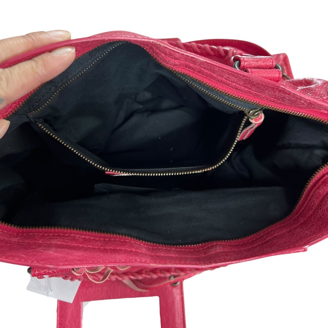 BALENCIAGA Lambskin City Handbag Fuchsia Black Hardware | Authentic Pre-Owned Luxury
