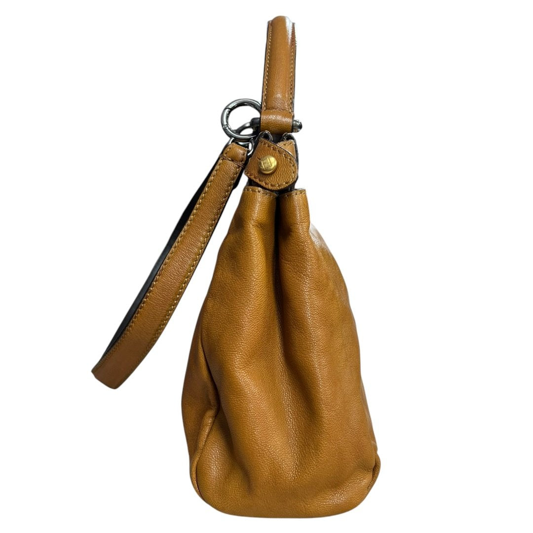 FENDI Grained Leather Frame Handbag Handbag Tan Mixed-tone Hardware | Authentic Pre-Owned Luxury