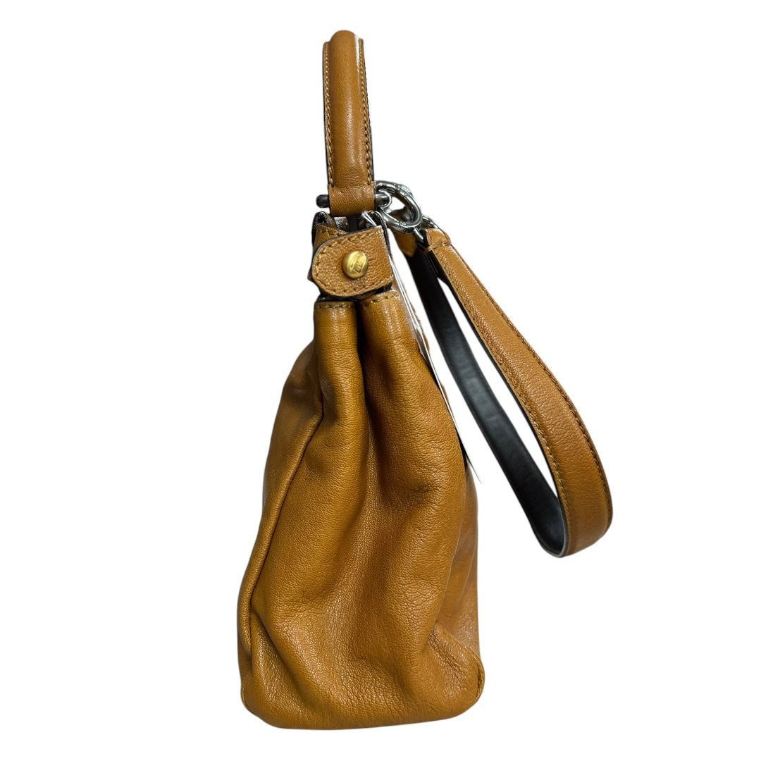 FENDI Grained Leather Frame Handbag Handbag Tan Mixed-tone Hardware | Authentic Pre-Owned Luxury