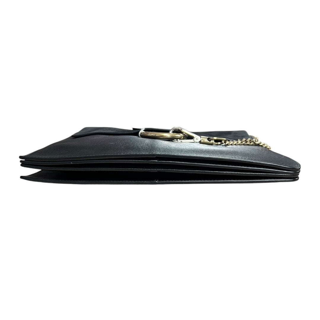 CHLOÉ Leather & Suede Faye Shoulder Bag Black Gold Hardware | Authentic Pre-Owned Luxury