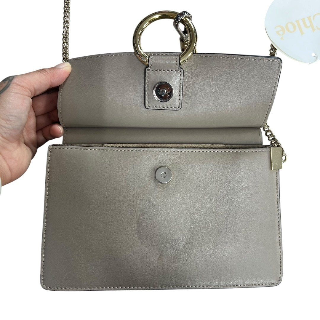 CHLOÉ Leather and Suede Faye Shoulder Bag Shoulder Bag Grey Gold Hardware | Authentic Pre-Owned Luxury