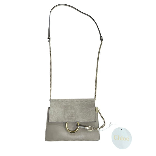 CHLOÉ Leather and Suede Faye Shoulder Bag Shoulder Bag Grey Gold Hardware | Authentic Pre-Owned Luxury