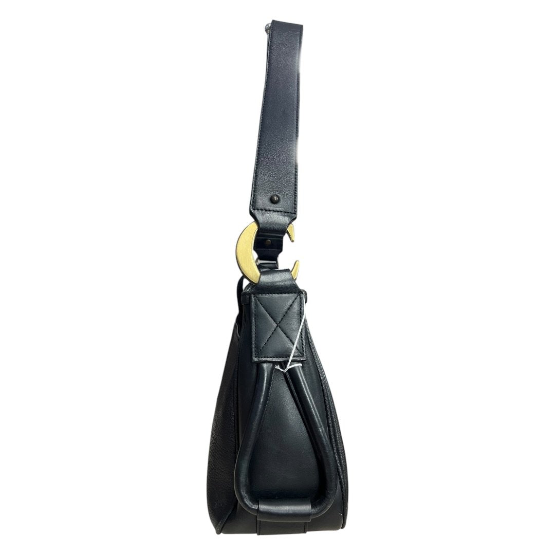 CHLOÉ Grained Leather Shoulder Bag Black Gold Hardware | Authentic Pre-Owned Luxury