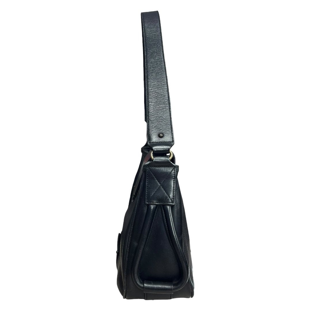 CHLOÉ Grained Leather Shoulder Bag Black Gold Hardware | Authentic Pre-Owned Luxury