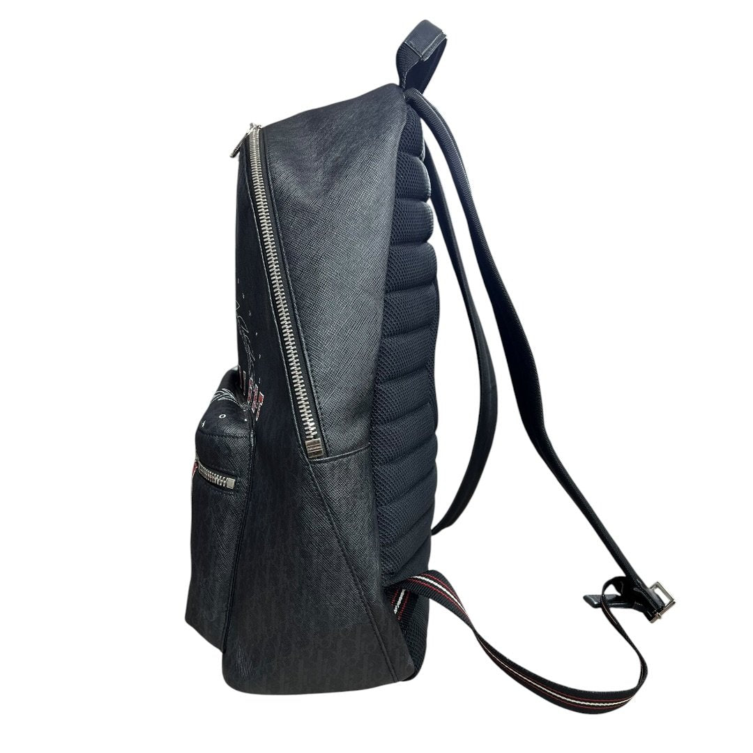 DIOR Oblique Technical Fabric Backpack Backpack Black Silver Hardware | Authentic Pre-Owned Luxury