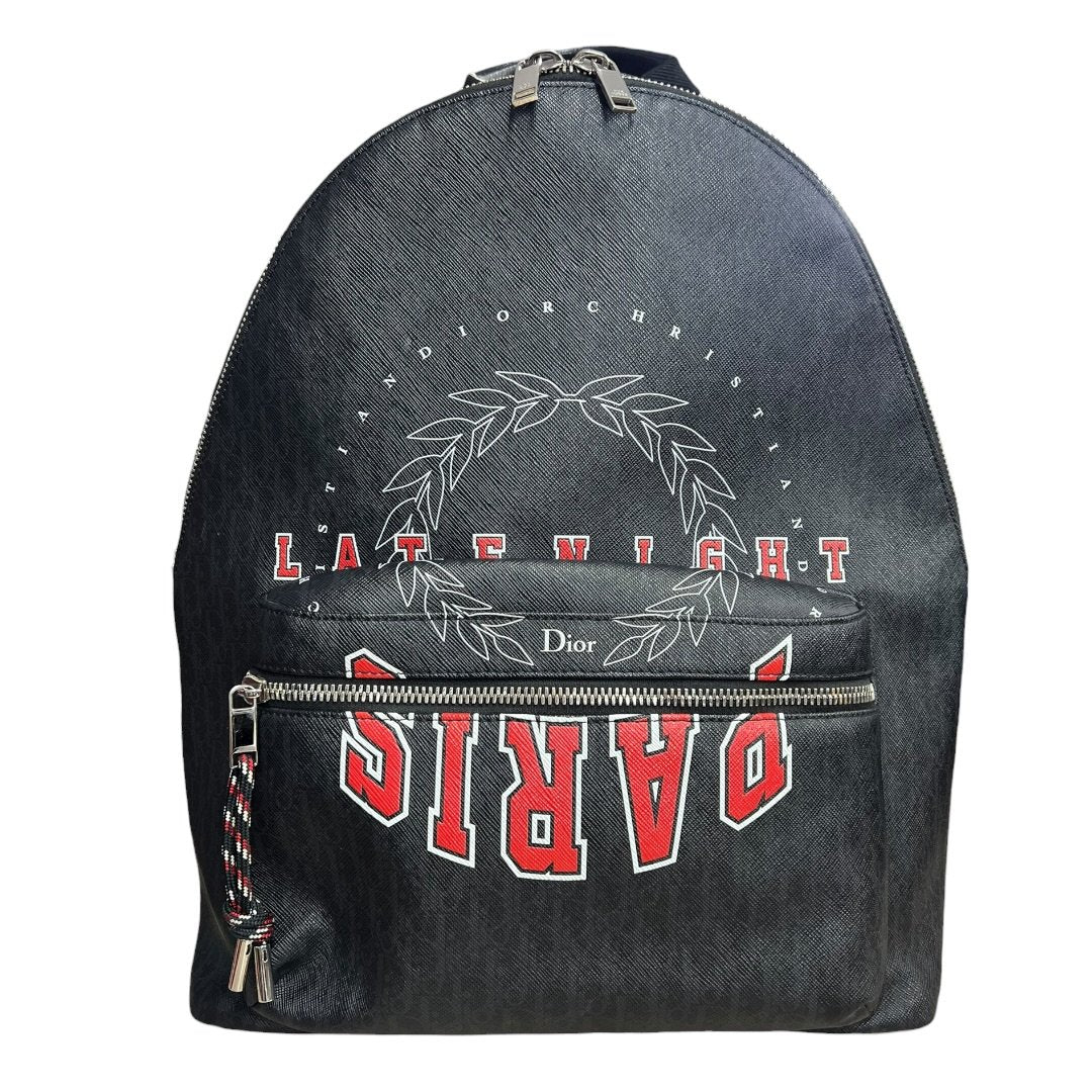 DIOR Oblique Technical Fabric Backpack Backpack Black Silver Hardware | Authentic Pre-Owned Luxury