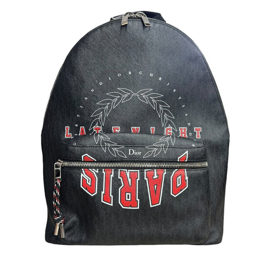 DIOR Oblique Technical Fabric Backpack Backpack Black Silver Hardware | Authentic Pre-Owned Luxury