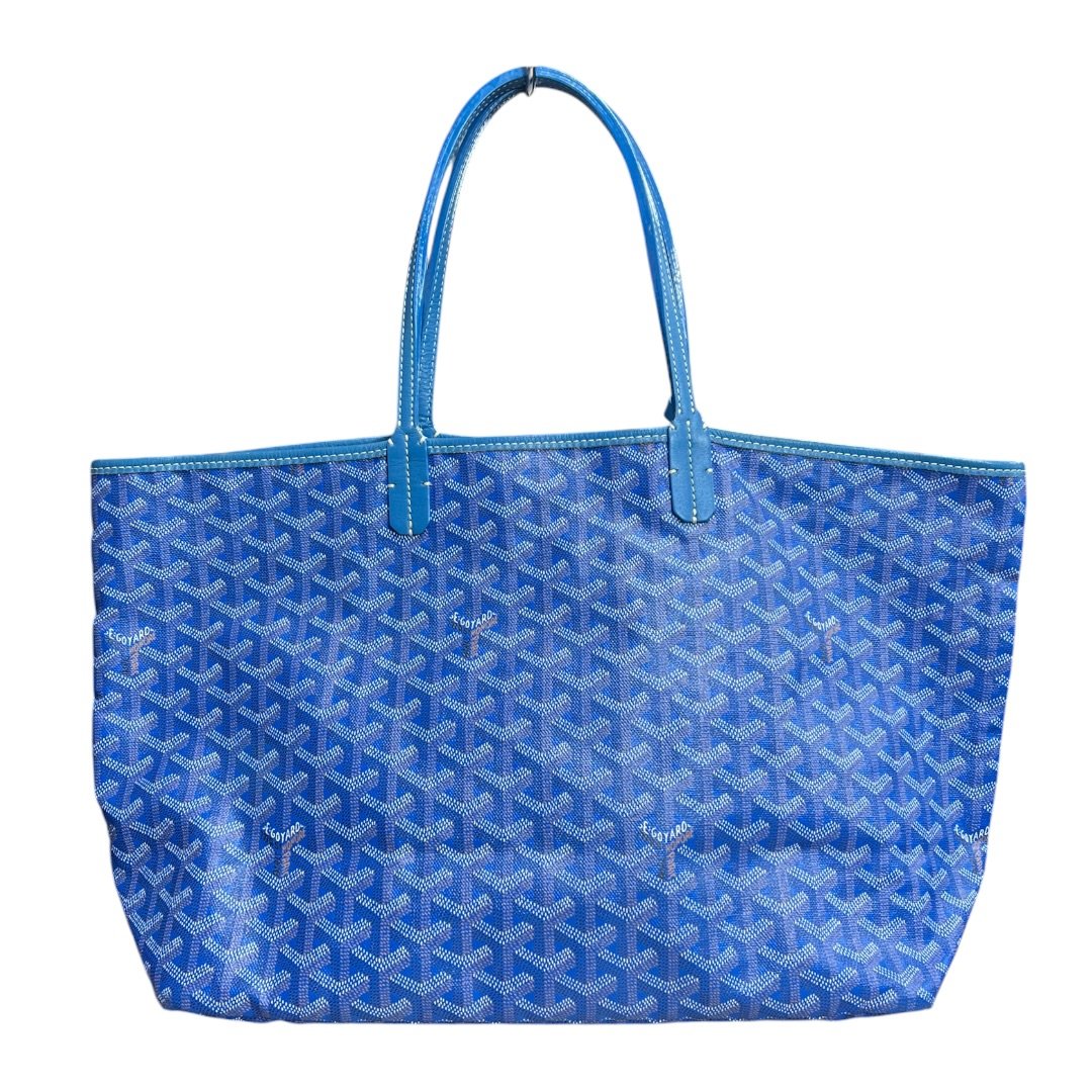 GOYARD Goyardine Canvas Saint Louis GM Tote Blue Silver Hardware | Authentic Pre-Owned Luxury