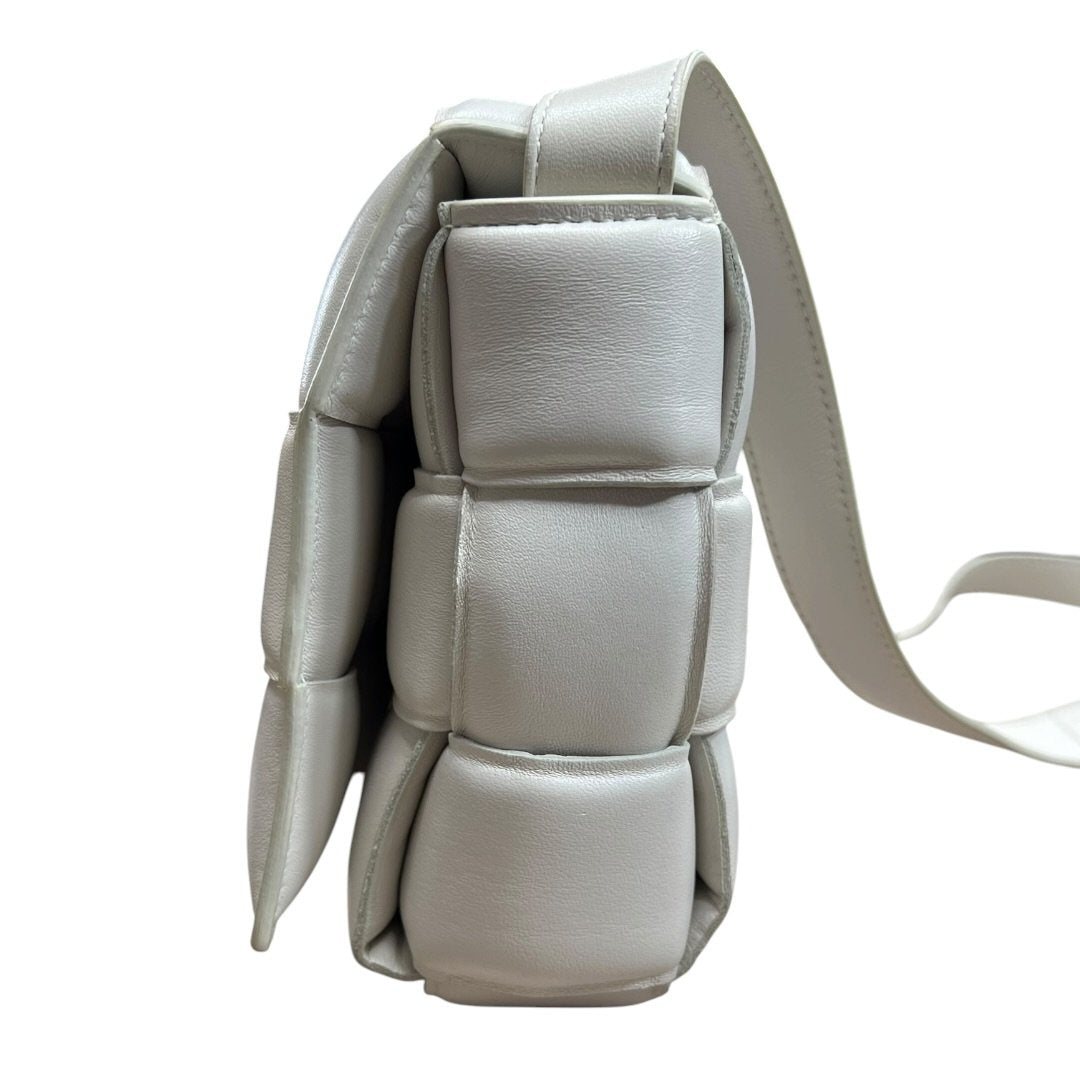LOUIS VUITTON Leather Padded Crossbody Bag Shoulder Bag White Gold Hardware | Authentic Pre-Owned Luxury