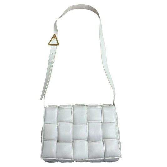 LOUIS VUITTON Leather Padded Crossbody Bag Shoulder Bag White Gold Hardware | Authentic Pre-Owned Luxury
