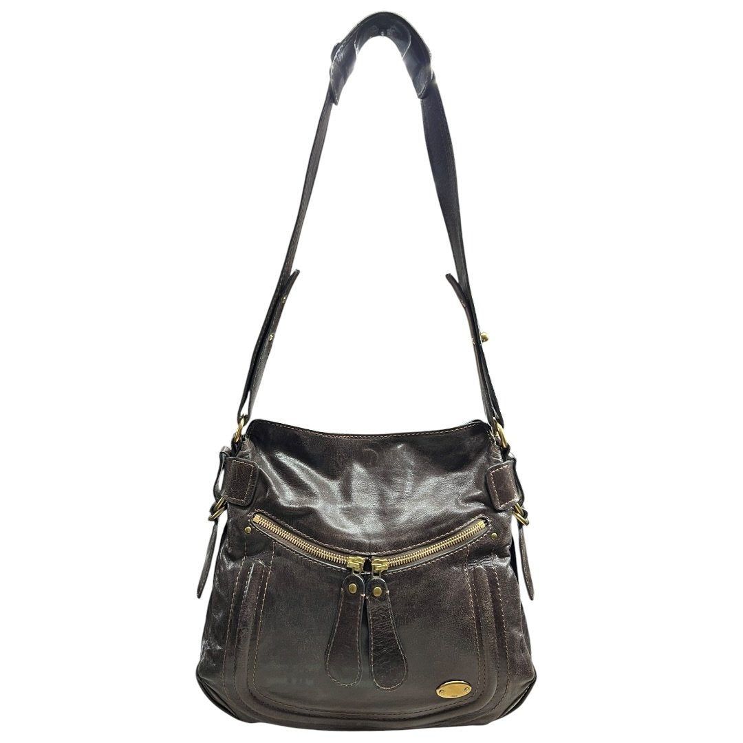 CHLOÉ Leather Bay Bag Shoulder Bag Dark Brown Gold Hardware | Authentic Pre-Owned Luxury