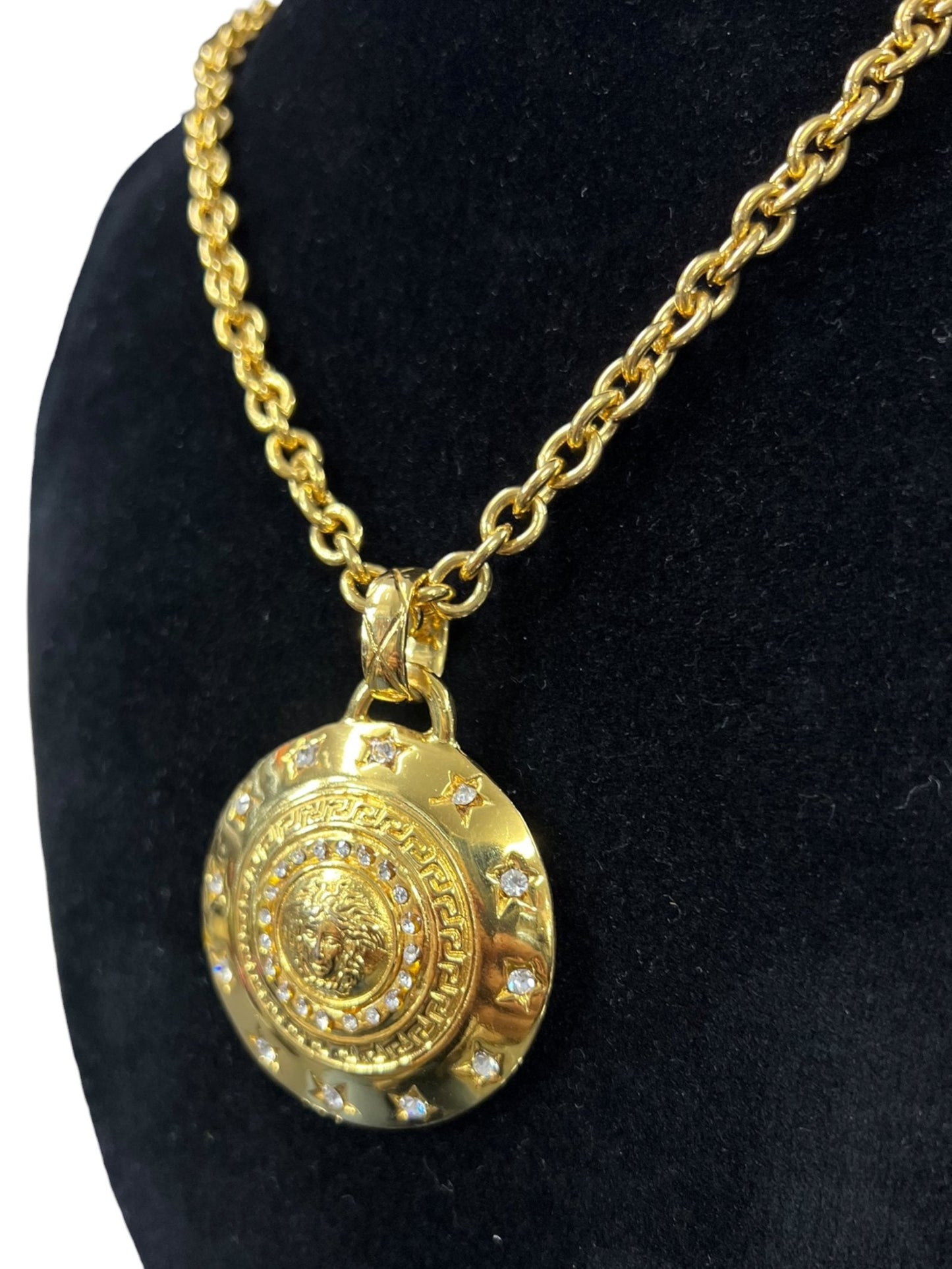 VERSACE Gold-tone Metal Medusa Medallion Necklace Gold Gold Hardware | Authentic Pre-Owned Luxury
