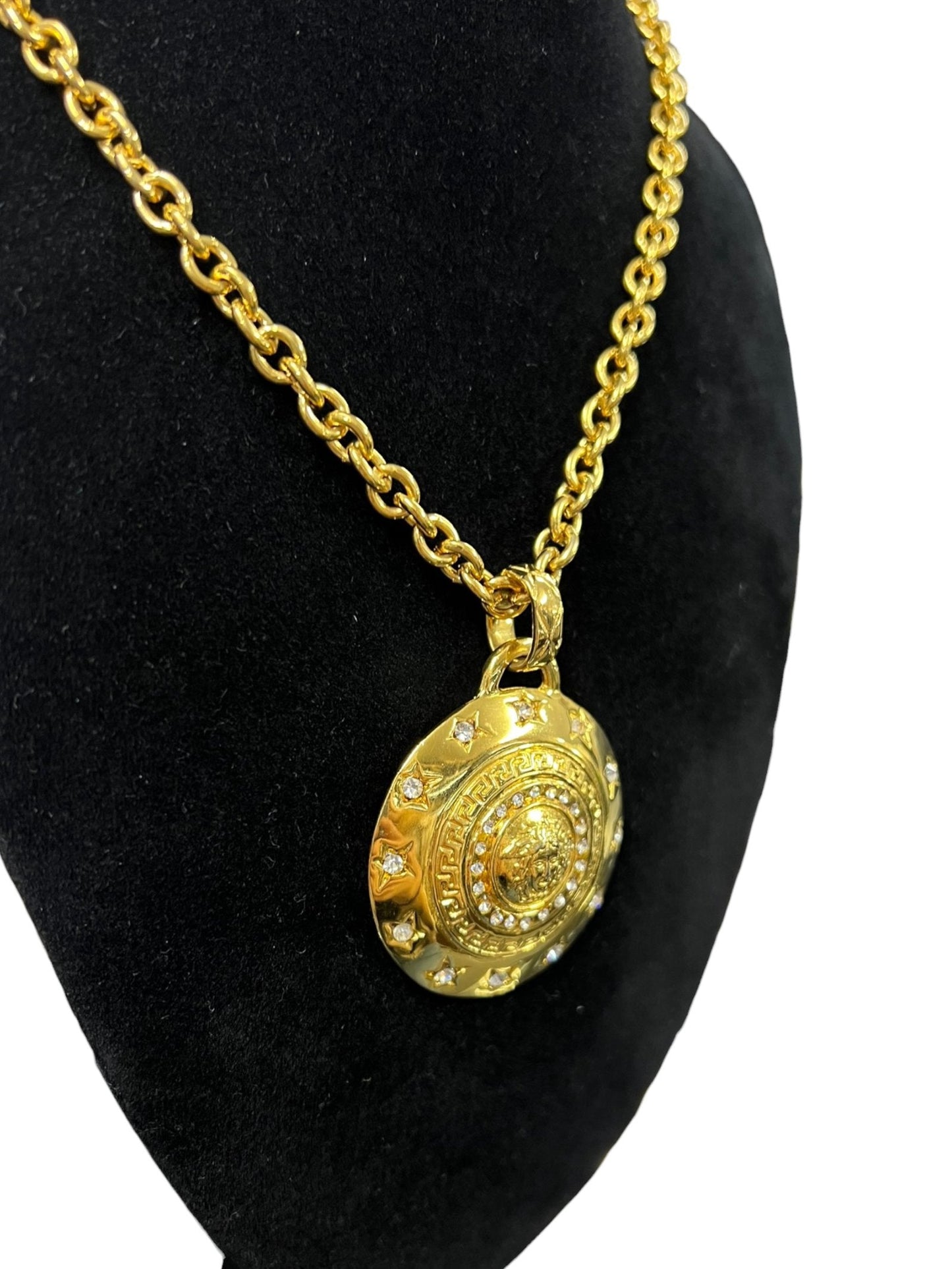 VERSACE Gold-tone Metal Medusa Medallion Necklace Gold Gold Hardware | Authentic Pre-Owned Luxury
