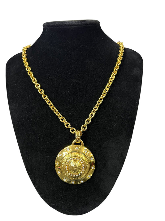 VERSACE Gold-tone Metal Medusa Medallion Necklace Gold Gold Hardware | Authentic Pre-Owned Luxury