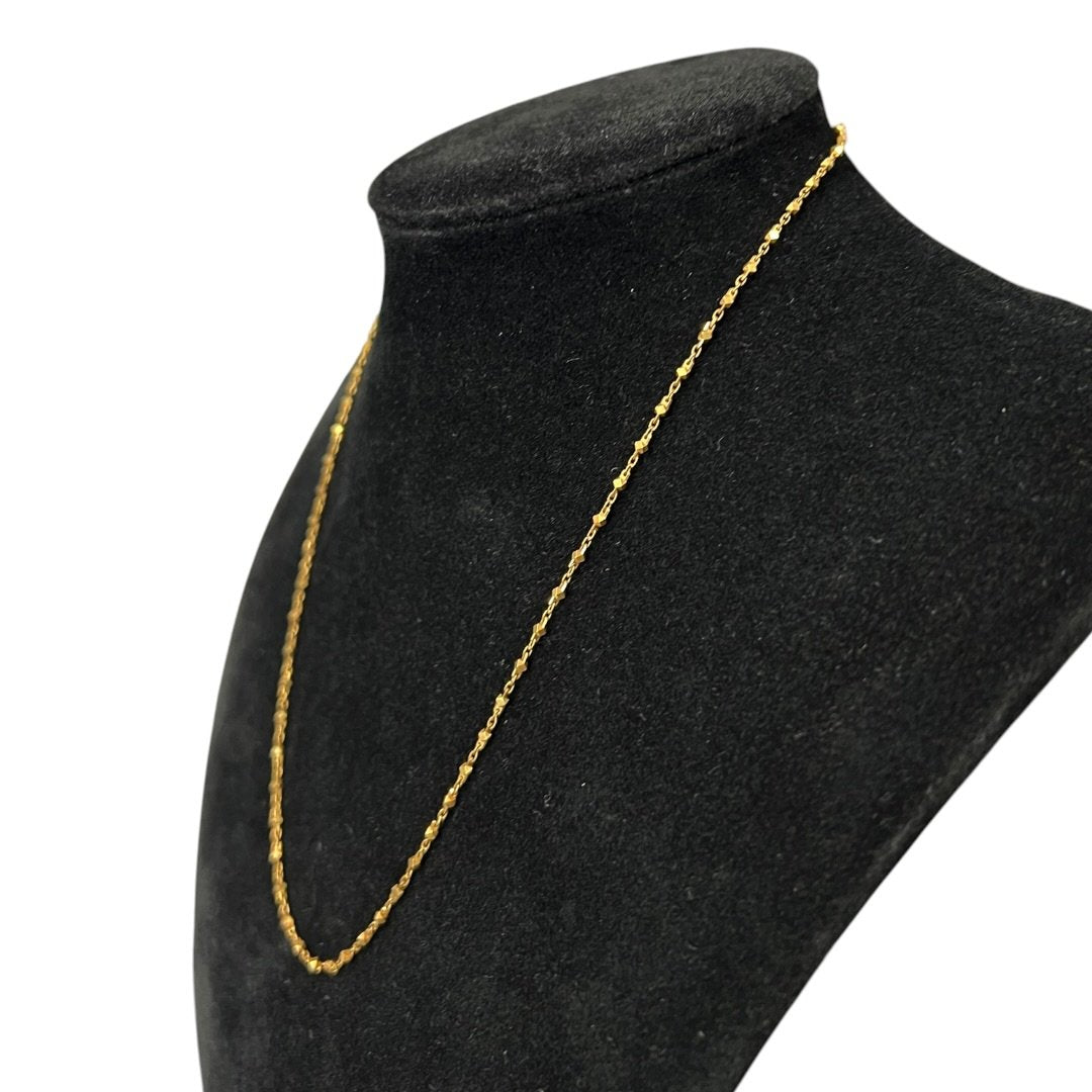 K18 Gold Beaded Chain Necklace Gold Gold Hardware | Authentic Pre-Owned Luxury