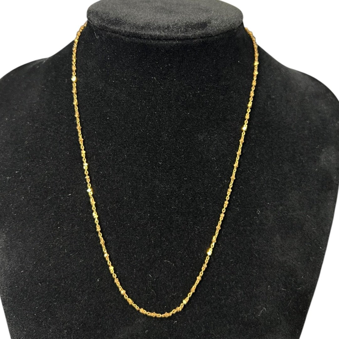 UNBRANDED Accessory K18 Gold Beaded Chain Necklace Gold Gold Hardware | Authentic Pre-Owned Luxury