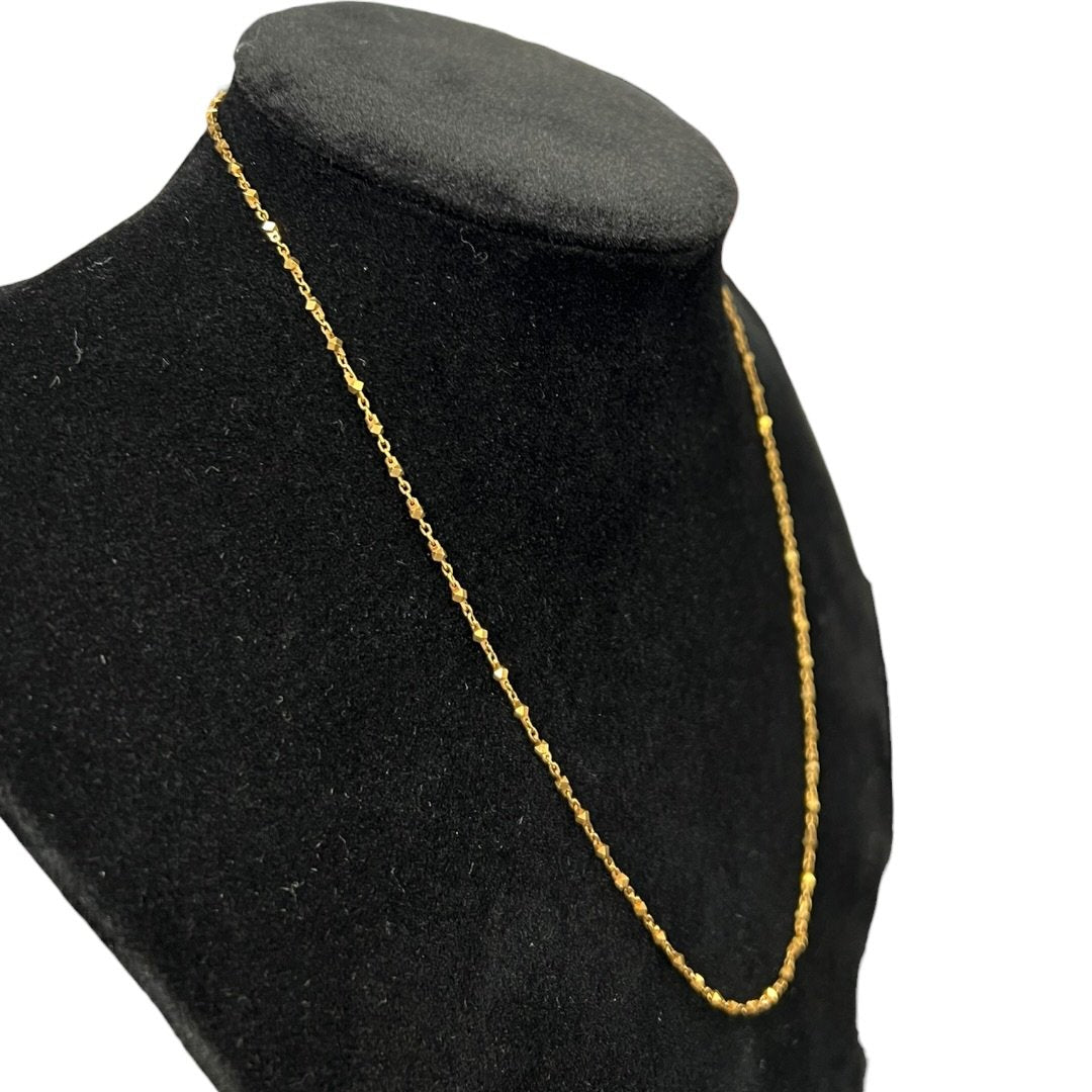 K18 Gold Beaded Chain Necklace Gold Gold Hardware | Authentic Pre-Owned Luxury
