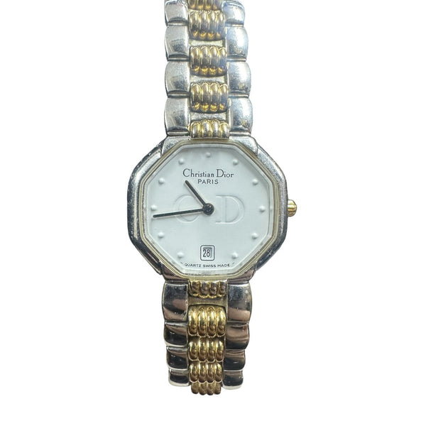 CHRISTIAN DIOR Stainless Steel Depose Watch White Gold Hardware | Authentic Pre-Owned Luxury
