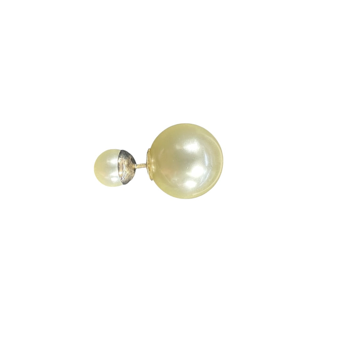 CHRISTIAN DIOR Faux Pearl Tribales Earrings White Gold Hardware | Authentic Pre-Owned Luxury
