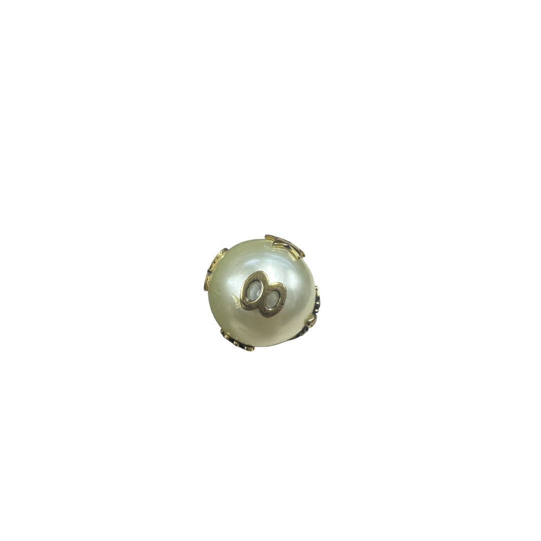 CHRISTIAN DIOR Faux Pearl Tribales Earrings White Gold Hardware | Authentic Pre-Owned Luxury