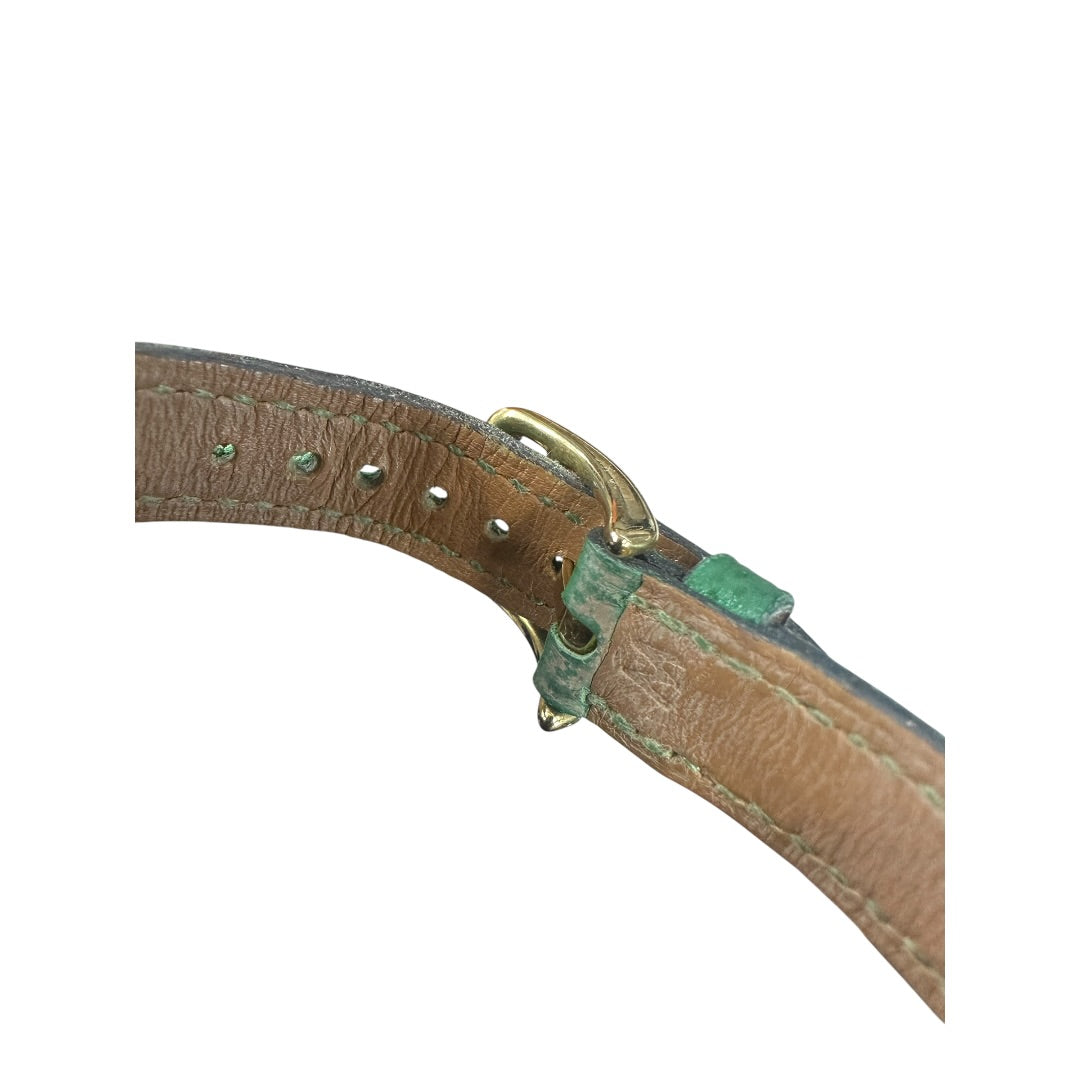 HERMES Courchevel Kelly Watch Green Gold Hardware | Authentic Pre-Owned Luxury