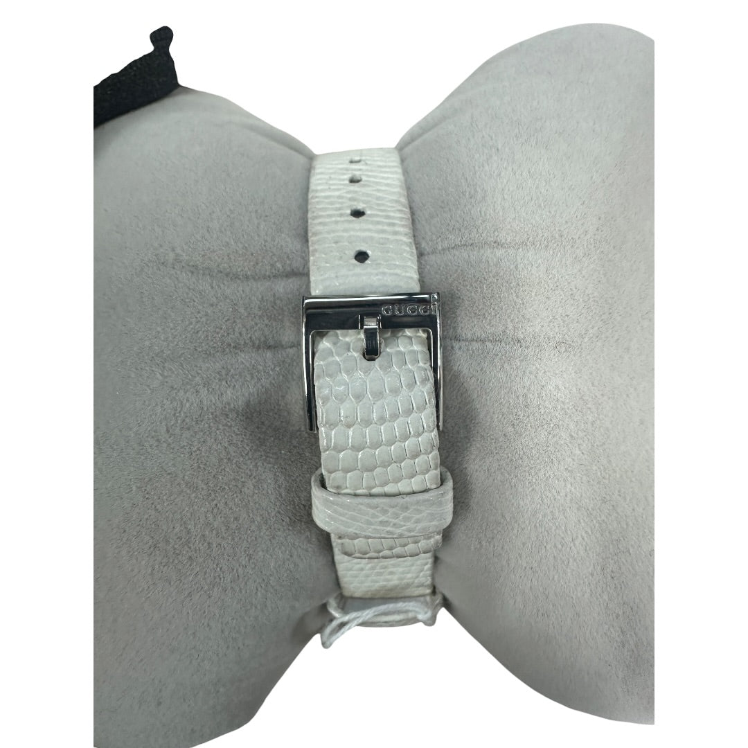 GUCCI Leather U-Play Watch White Silver Hardware | Authentic Pre-Owned Luxury